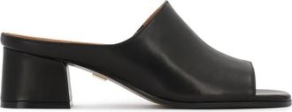Kazar Mule met brede hak - Dames - Muiltjes - Zwart - 41 EU - Leer - Schoenen