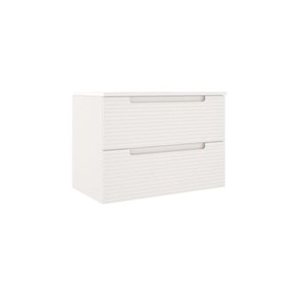 Saniclass Prime Balance Wastafelonderkast - 80x55x44.9cm - 2 lades - Geintegreerde greep - MDF - mat cotton (beige)