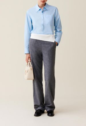 Claudie Pierlot Pantalon droit ceinture contrast&eacute;e