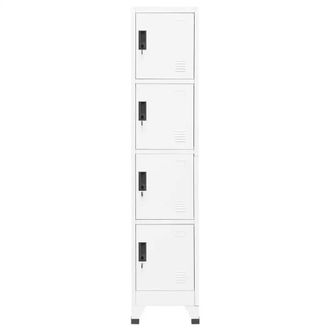 Berkfield Home Locker Cabinet White 38x45x180 cm Steel | Size: 38 x 45 x 180 cm