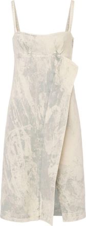 Moschino ruffled denim dress - women - Cotton - M - Neutrals