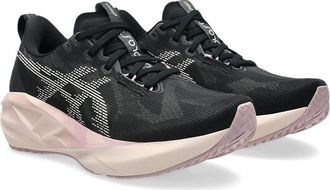 Asics Womens Novablast 5 Shoe In Black/pearl Pink