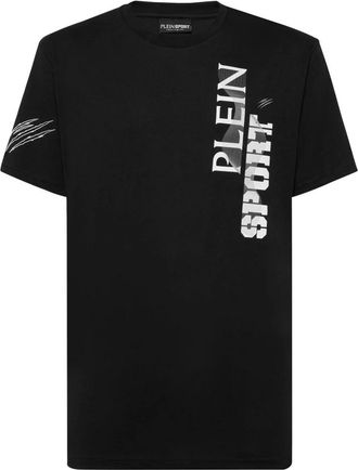 Plein Sport T-shirt Ronde Hals SS Wave - Heren - Sportshirts - Zwart - S - Katoen - Fitness