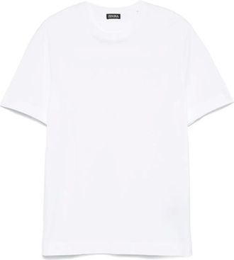 Ermenegildo Zegna T-shirt con logo ricamato - Bianco