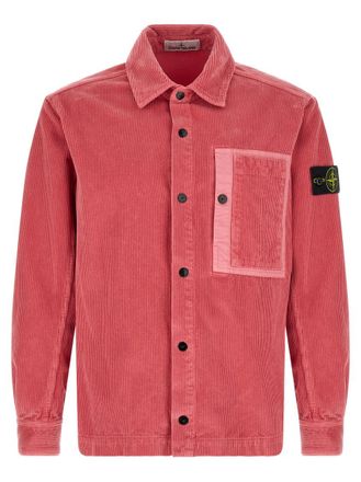 Stone Island Pink Logo Corduroy Overshirt
