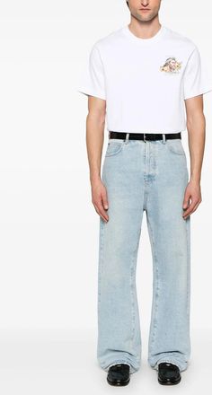 Casablanca Mens Celebration Du Sport Printed T-Shirt in White Cotton - Size X-Large