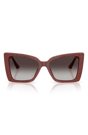 Jimmy Choo London 54mm Gradient Butterfly Sunglasses in Red /Gradient Grey at Nordstrom