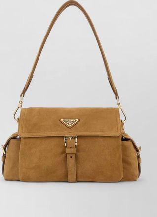 Prada na suede leather shoulder bag