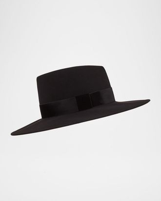 Eugenia Kim Harlowe Wool Panama Hat w/ Velvet Ribbon