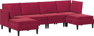 vidaXL Juego De Muebles De Sal&oacute;n 6 Uds. Rojo Vino Terciopelo Vidaxl