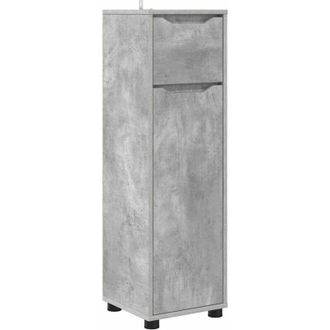 vidaXL Gabinete De Ba&ntilde;o Con Caj&oacute;n Gris Concreto 30,5 X 30 X 101 Cm Vidaxl