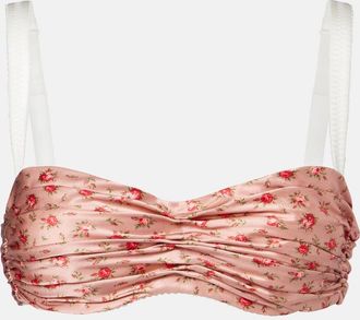 Dolce & Gabbana Floral draped silk satin bra