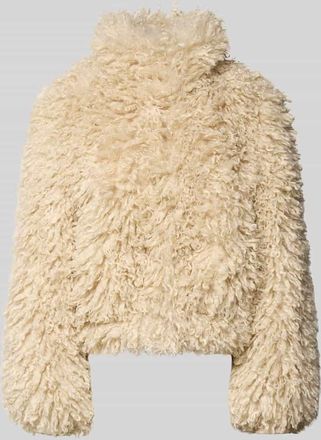 Sams&oslash;e & Sams&oslash;e Webpelzjacke mit Rei&szlig;verschluss und Knopfleiste in Ecru, Gr&ouml;&szlig;e XL