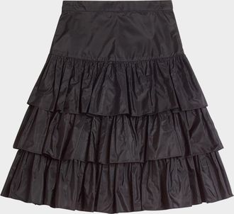 Valentino Garavani Tiered Ruffle Silk Skirt