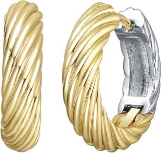 Rachel Glauber Plated Hoop Earrings