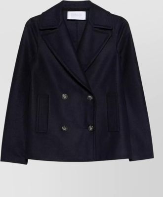 Harris Wharf London wool coat double breasted front pockets