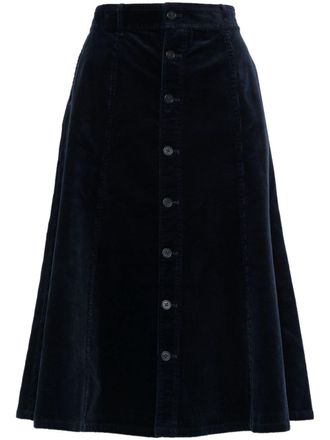 Polo Ralph Lauren Gonna midi a coste - Blu