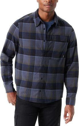 G.H. Bass & Co. Bass Outdoor Shirt Mens Ombre Blue Plaid Flannel Classic Fit UPS1269