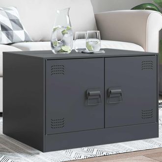 vidaXL Mesa De Centro Acero Gris Antracita 67x50x44 Cm Vidaxl