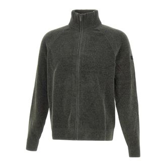 Roberto Ricci Design Cardigans, male, Gray, 3XL, Velvet Full Zip Knit