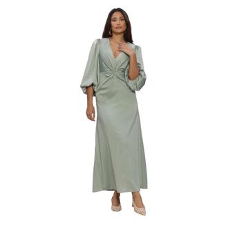 Y.A.S Yasthea LS Long Dress - Dames - Maxi kleedjes - Groen - XS - Kleedjes