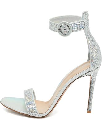 Gianvito Rossi Portofino sequin ankle-strap sandals - Silver