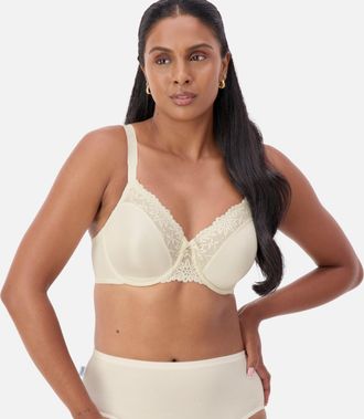 Triumph Minimizer-BH TRIUMPH Ladyform Soft, Damen, Gr. 75, Cup C, gelb (chrysantheme), Microtouch, Obermaterial: 43% Polyamid, 40% Polyester, 17% Elasthan, BH