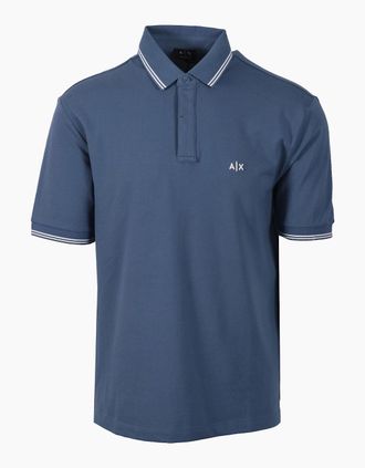A|X Armani Exchange Mens ARMANI EXCHANGE POLO SHIRT CHINA BLUE - Size: 40