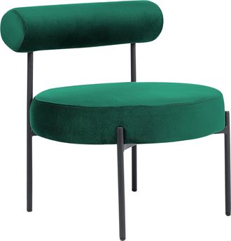 Beliani Beliani - Sill&oacute;n De Terciopelo Verde Esmeralda Negro Sin Reposabrazos Metal Alpha