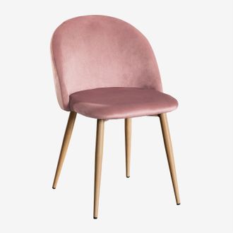 Sklum Sklum - Pack De 2 Sillas De Comedor En Terciopelo Kana Rubor