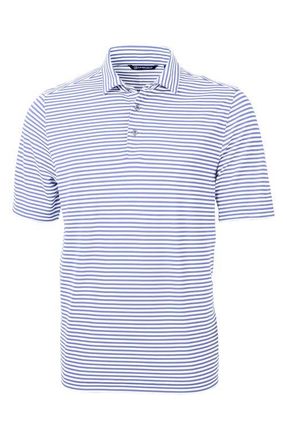 Cutter & Buck Virtue Piqué Stripe Recycled Blend Polo in Hyacinth at Nordstrom, Size Xxx-Large