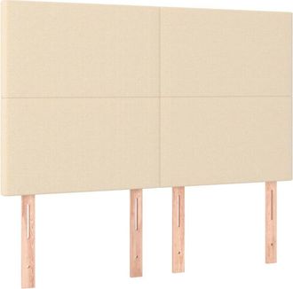 vidaXL Cabecero Con Luces Led Tela Crema 144x5x118/128 Cm Vidaxl