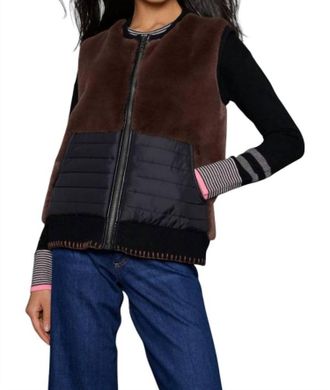 Lisa Todd Jet Setter Vest In Coco Combo