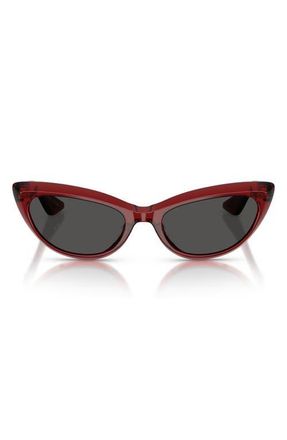 Oliver Peoples 53mm Khaite Cat Eye Sunglasses in Dark Red/grey at Nordstrom