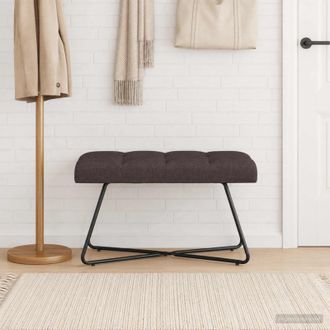 vidaXL Vidaxl Panchina Con Bottoni Imbottiti Marrone Scuro 80 X 40 X 46 Cm