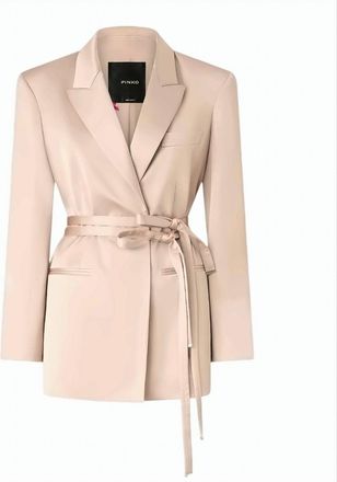 Pinko Rapa Satin Belted Blazer Jacket