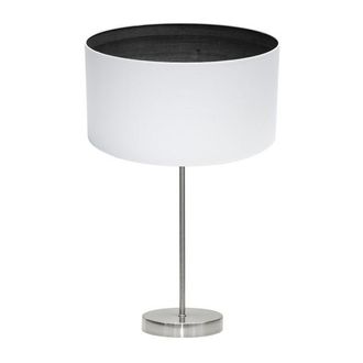 Fabrilamp Fabrilamp - Sobremesa Tatiana 1xe27 Niquel/blanco-mad.negra 63x30x30 Cm