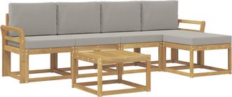 vidaXL Conjunto De Sof&aacute;s De Exterior 6 Uds. Blanco Y Gris Claro Vidaxl