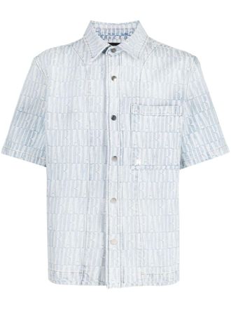 Amiri Giacca denim con logo jacquard - Blu