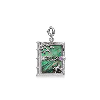 Ross-Simons Black Mother-Of-Pearl Spell Book Charm With Amethyst and Black Spinel in Sterling Silver