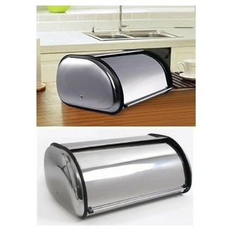 Trade Shop Trade Shop - Portapane Pane Crock Design Moderno Grande Rotolo Top Contenitore Acciaio