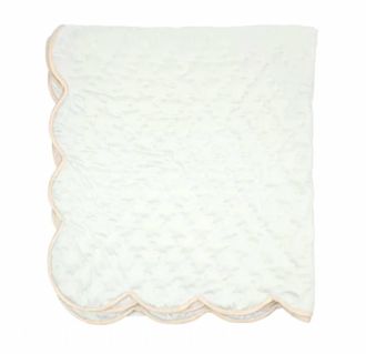 Lenora Hand Sewn Satin Baby Blanket In Blue Boy