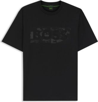 BOSS Logo-artwork T-shirt in stretch cotton