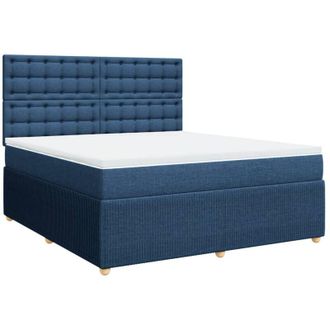 vidaXL Vidaxl - Cama Box Spring Con Colch&oacute;n Tela Azul 180x200 Cm
