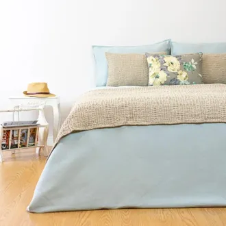 Casa da Laura Funda n&oacute;rdica geom&eacute;trico 100% algod&oacute;n verde agua cama 105 cm (180 x 22