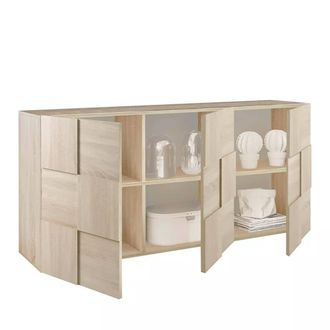 Dmora Aparador Ulysses, Buf&eacute; De Sal&oacute;n, Aparador De Sal&oacute;n, Despensa De Cocina, Made In Italy, 181x43 H84 Cm, Roble - Dmora