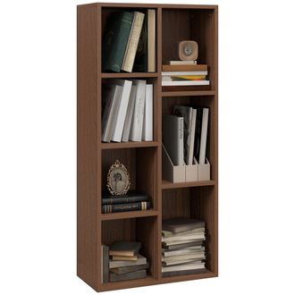 HOMCOM Bookcase Modern Bookshelf Cabinet for Home Office Walnut | TJ Hughes
