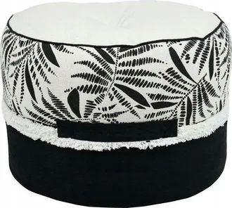 Beliani Beliani Ziana Pouf Nero E Bianco Diametro 40 Cm