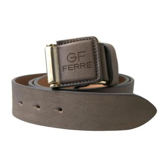 Gianfranco Ferre Belts, female, Brown, 100 CM, Logo Buckle Leather Waist Belt