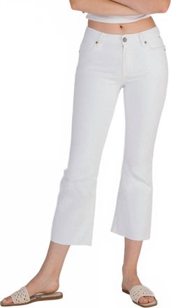 Hidden Jeans Clean Cut Mid Rise Flare Cropped Jean In White